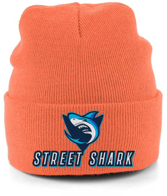 STREET SHARK CUFFED BEANIE (Coral Orange)