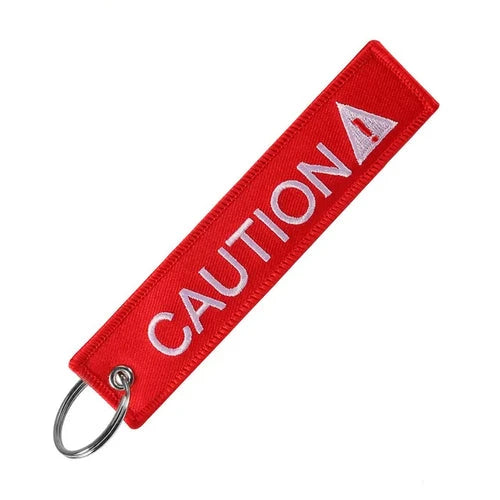 PREMIUM KEY TAG - CAUTION (Red)