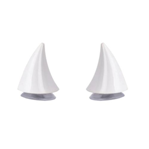 SHORT HELMET HORNS - WHITE