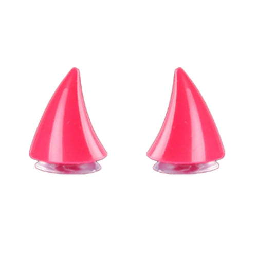 SHORT HELMET HORNS - HOT PINK