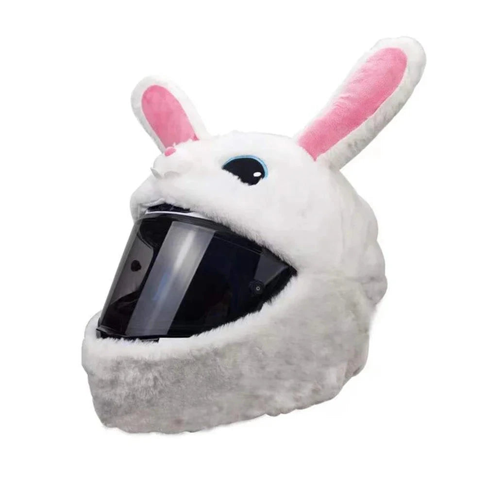 HELMET COVER - WHITE BUNNY